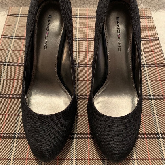 Black fabric high heels size 6 1/2 - Picture 2 of 8